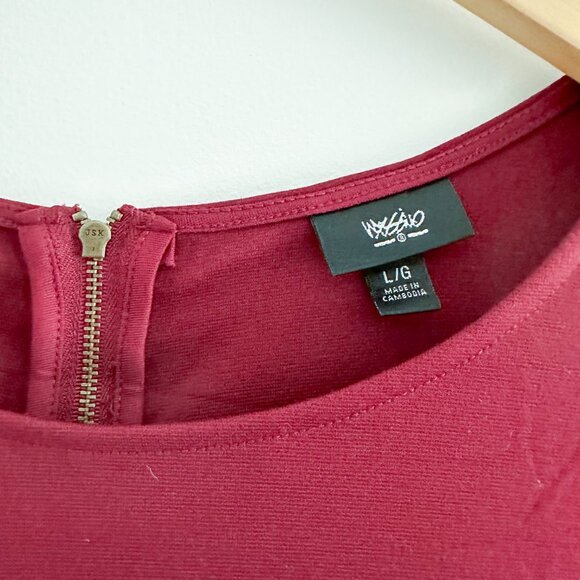 Mossimo Target Dress Dark Red Burgundy Drop Waist Business Casual Skater - Picture 4 of 5